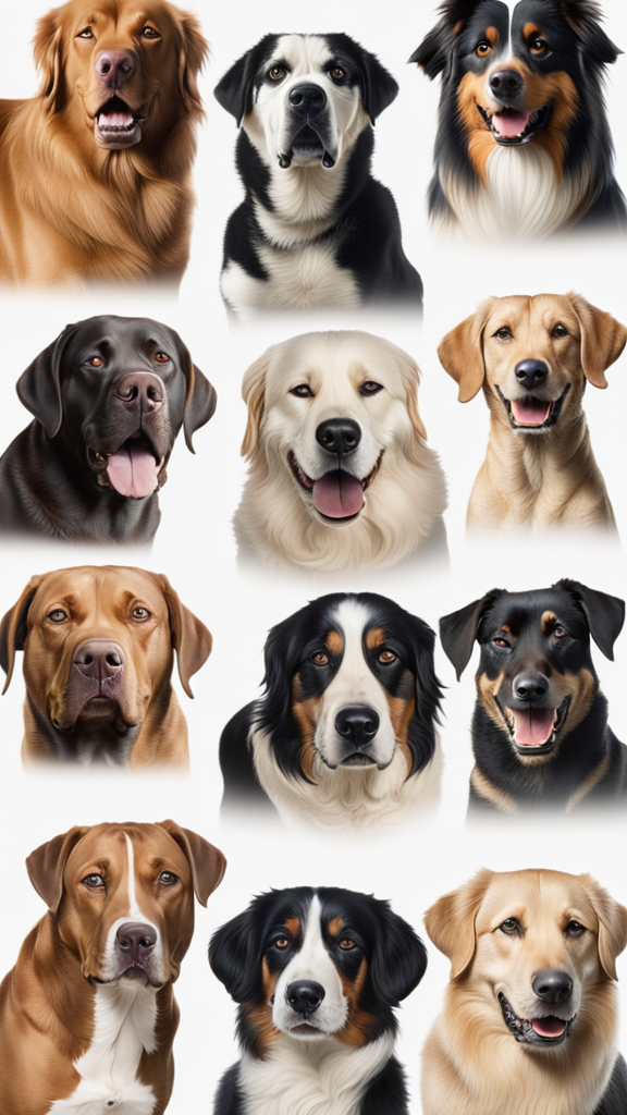 History of Dogs illustrated through diverse modern dog breeds