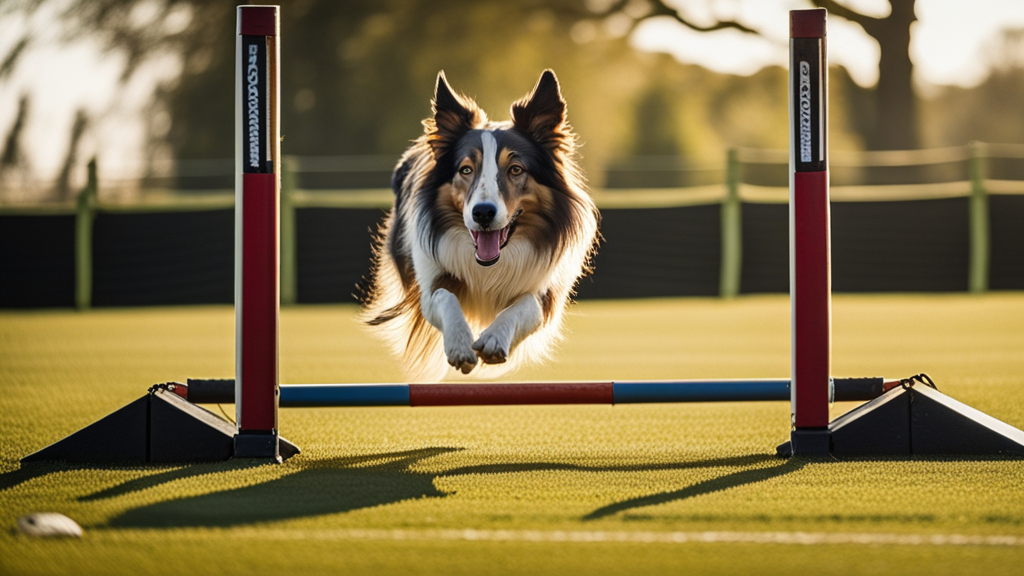 The Collie Dog participating in agility training